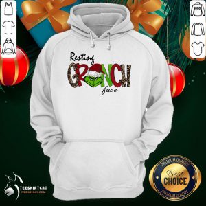 Awesome Xmas Resting Grinch Santa Face Christmas Hoodie - Design By Teeshirtcat.com