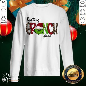Awesome Xmas Resting Grinch Santa Face Christmas Sweatshirt - Design By Teeshirtcat.com