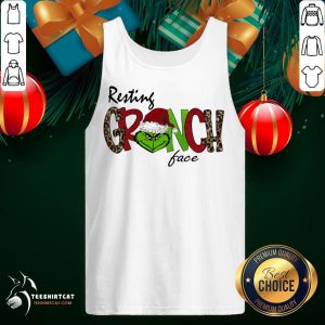 Awesome Xmas Resting Grinch Santa Face Christmas Tank Top - Design By Teeshirtcat.com