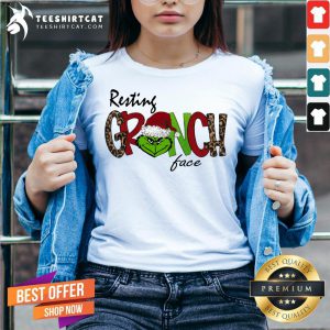 Awesome Xmas Resting Grinch Santa Face Christmas V Neck - Design By Teeshirtcat.com