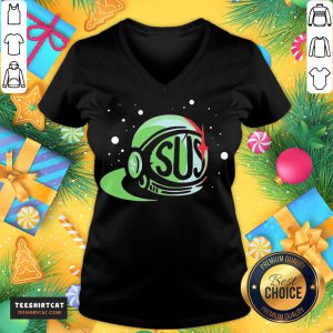 Funny Achievement Hunter Sus Logo T-V Neck- Design By Teeshirtcat.com