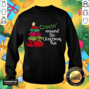 Funny Crocin' Around The Christmas Tree Sweatshirt- Design By Teeshirtcat.com
