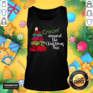 Funny Crocin' Around The Christmas Tree Tank Top- Design By Teeshirtcat.com