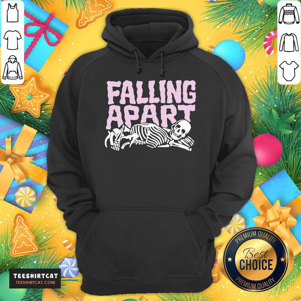 Falling Apart Skeleton Hoodie- Design By Teeshirtcat.com