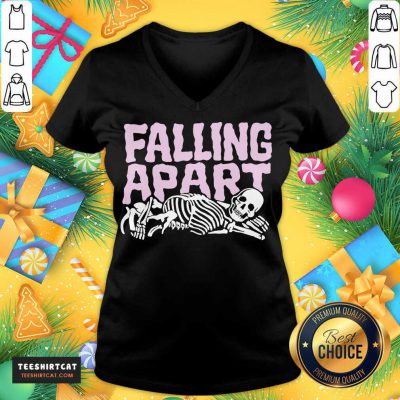 Falling Apart Skeleton V Neck- Design By Teeshirtcat.com Falling Apart Skeleton V Neck- Design By Teeshirtcat.com
