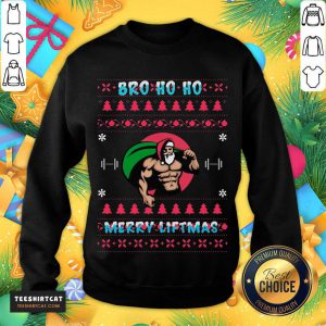 Santa Gym Bro Ho Ho Merry Liftmas Ugly Merry Christmas Sweatshirt- Design By Teeshirtcat.com
