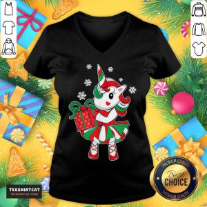 Funny Unicorn Gift Christmas V Neck- Design By Teeshirtcat.com