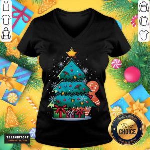 Good Gingerbread Man Christmas Tree Xmas Xmas T-V Neck- Design By Teeshirtcat.com