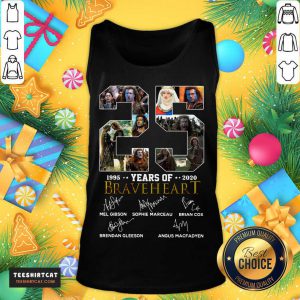 Happy 25 Years Of Braveheart 1995 2020 Signatures Tank Top- Design By Teeshirtcat.com