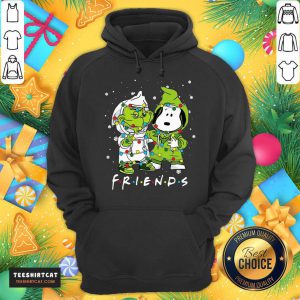 Baby Grinch And Snoopy Friends Merry Christmas Light Hoodie - Design By Teeshirtcat.com