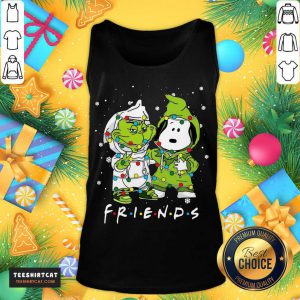 Baby Grinch And Snoopy Friends Merry Christmas Light Tank Top- Design By Teeshirtcat.com