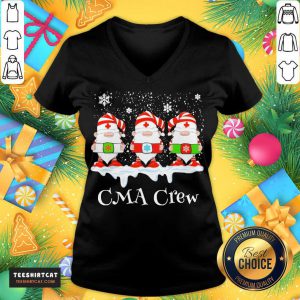 Gnome Nurse CMA Crew Merry Christmas 2020 V Neck - Design By Teeshirtcat.com