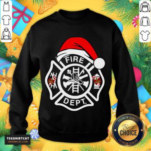 Santa Fire Dept Merry Christmas Sweatshirt- Design By Teeshirtcat.com