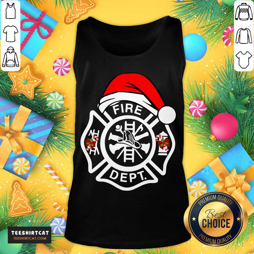 Santa Fire Dept Merry Christmas Tank Top- Design By Teeshirtcat.com Santa Fire Dept Merry Christmas Tank Top- Design By Teeshirtcat.com