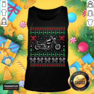 American Motorcycle Cool Biker Ugly Christmas Sweater Gift Motorcross Motorcycle Biker Christmas T-Tank Top- Design By Teeshirtcat.com