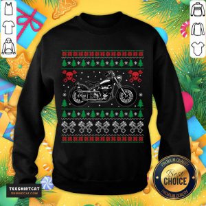 American Motorcycle Cool Biker Ugly Christmas Sweater Gift Motorcross Motorcycle Biker Christmas T-Sweatshirt- Design By Teeshirtcat.com