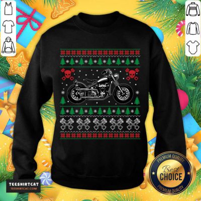  American Motorcycle Cool Biker Ugly Christmas Sweater Gift Motorcross Motorcycle Biker Christmas T-Sweatshirt- Design By Teeshirtcat.com