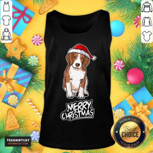 Christmas Dog Santa Claus Beagle Christmas Dog T-Tank Top- Design By Teeshirtcat.com
