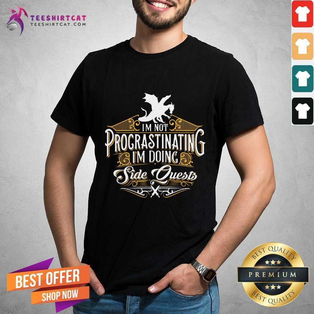 Not Procrastinating Side Quests RPG Gamer Dragons Shirt - Design By Teeshirtcat.com