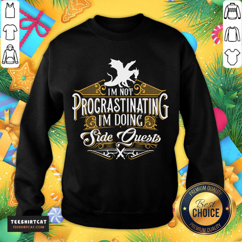 Not Procrastinating Side Quests RPG Gamer Dragons Sweatshirt - Design By Teeshirtcat.com