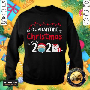 Quarantine Christmas 2020 Santa Claus Face Mask Toilet Paper Gift Sweat Sweatshirt- Design By Teeshirtcat.com