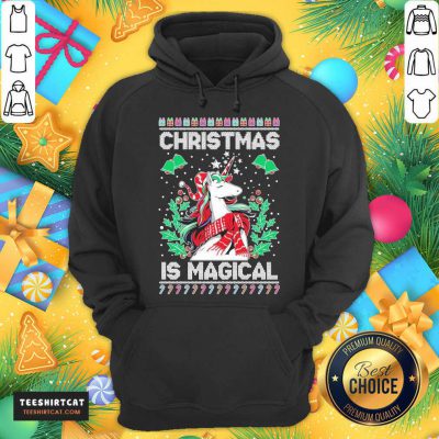 Unicorn Christmas Is Magical Ugly Christmas Hoodie- Design By Teeshirtcat.com Unicorn Christmas Is Magical Ugly Christmas Hoodie- Design By Teeshirtcat.com