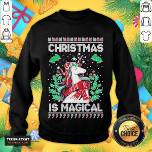 Unicorn Christmas Is Magical Ugly Christmas Sweatshirt- Design By Teeshirtcat.com