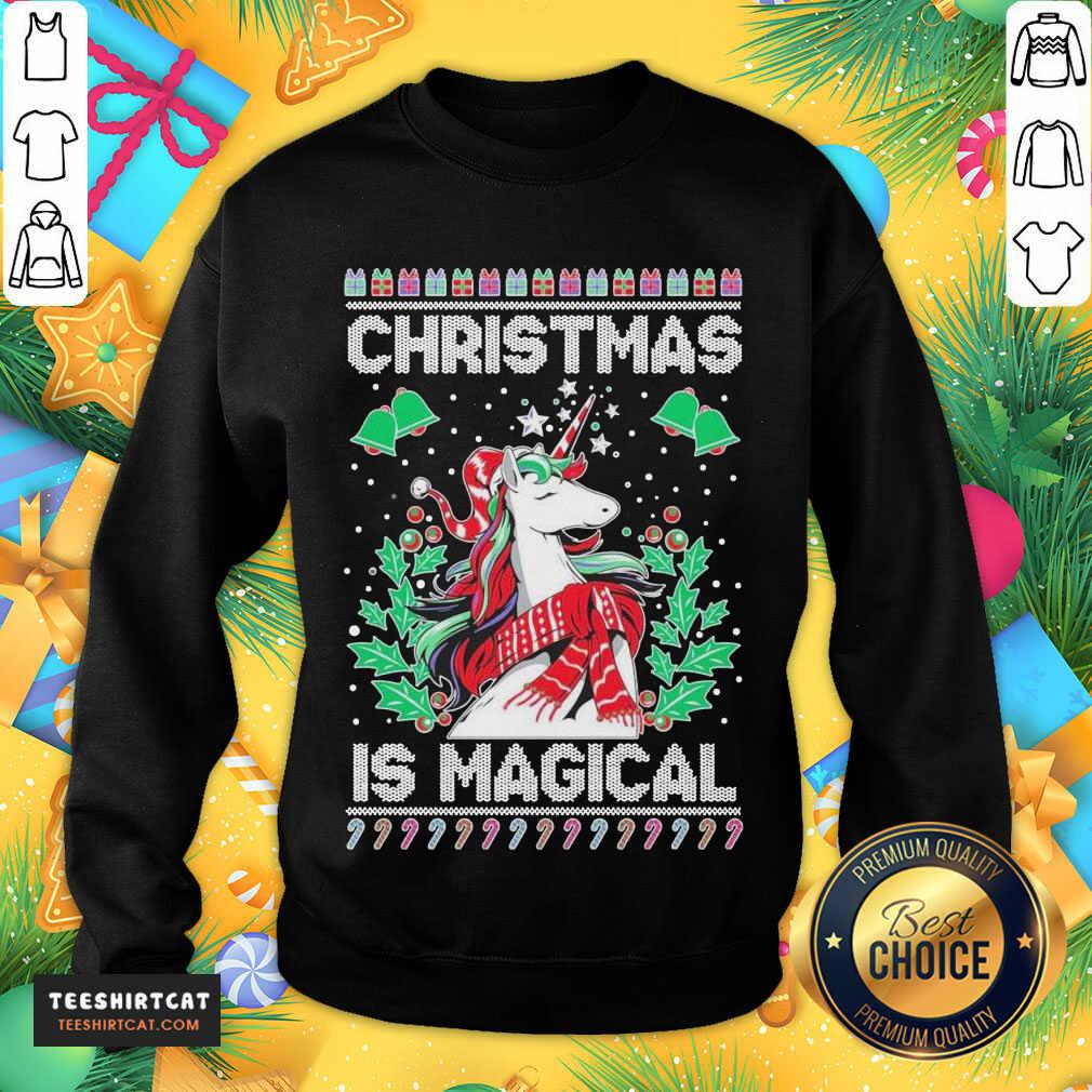 Unicorn Christmas Is Magical Ugly Christmas Sweatshirt- Design By Teeshirtcat.com