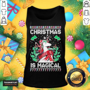 Unicorn Christmas Is Magical Ugly Christmas Tank Top- Design By Teeshirtcat.com