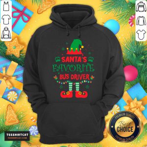 Nice ELF Santa's Favorite Bus Driver Merry Christmas Hoodie- Design By Teeshirtcat.com