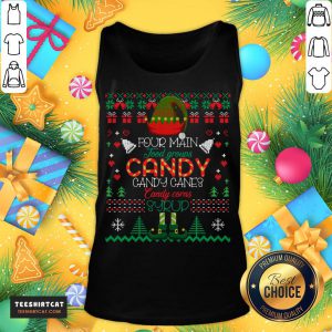 Nice Four Main Food Groups Elf Buddy Christmas Pajama Four Main Food Groups T-Tank Top - Design By Teeshirtcat.com