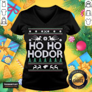 Ho Ho Hodor Toothless Merry Xmas V Neck- Design By Teeshirtcat.com