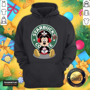 Nice Mickey Mouse Drinking Starbucks Coffee And Listening Music Hoodie- Design By Teeshirtcat.com