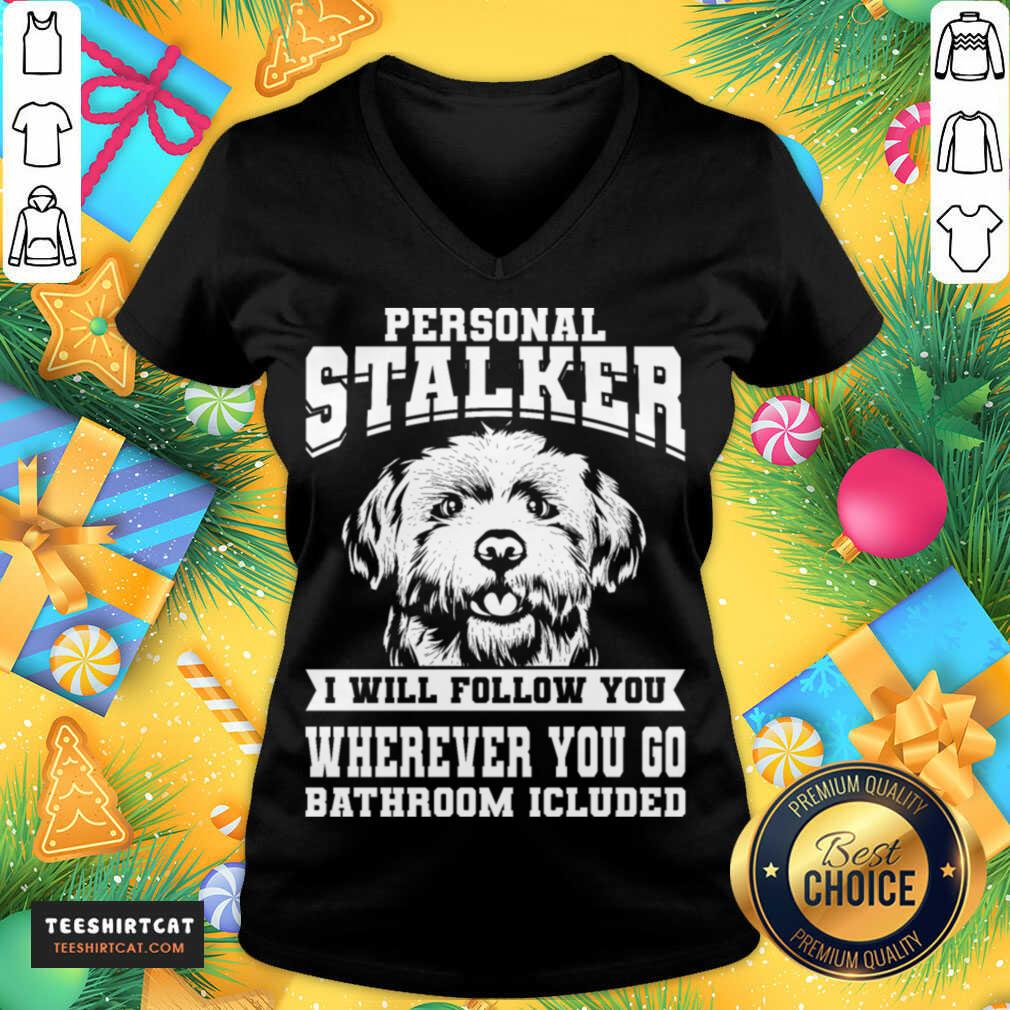 Personal Stalker Maltese Dog Costume Maltese T-V Neck - Design By Teeshirtcat.com