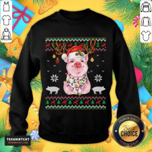 Santa Hat Pig Ugly Sweater Christmas Pig Christmas T-Sweatshirt - Design By Teeshirtcat.com