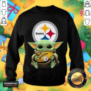Nice Star Wars Baby Yoda Hug Pittsburgh Steelers Sweatshirt - Design By Teeshirtcat.com