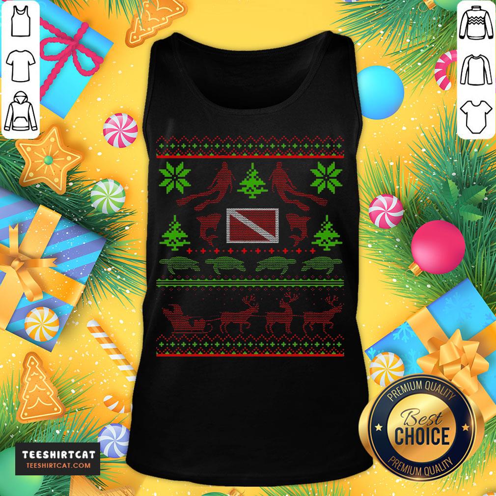 Nice Swim Turtle Ugly Christmas Tank Top- Design By Teeshirtcat.com Nice Swim Turtle Ugly Christmas Tank Top- Design By Teeshirtcat.com