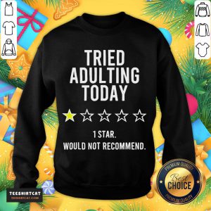 Nice Tried Adulting Today 1 Star Would Not Recommend Sweatshirt- Design By Teeshirtcat.com