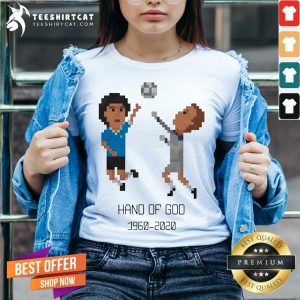 Diego Maradona Hand Of God 1986 World Cup American Apparel RIP Argentina Legend 1960 2020 Soccer V Neck- Design By Teeshirtcat.com