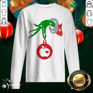 Official Hand Grinch Holding Ball Apple Diamond Christmas Sweatshirt- Design By Teeshirtcat.com
