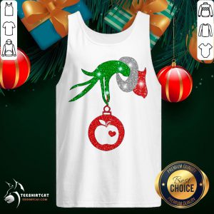 Official Hand Grinch Holding Ball Apple Diamond Christmas Tank Top- Design By Teeshirtcat.com