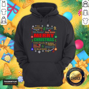 Official Merry Christmas In Different Languages Xmas Merry Christmas T-Hoodie - Design By Teeshirtcat.com