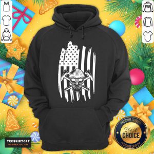 Skull USA Flag American Themed Decor Hoodie - Design By Teeshirtcat.com