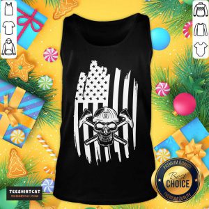 Skull USA Flag American Themed Decor Tank Top - Design By Teeshirtcat.com