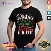 Original Santa's Favorite Knitting Lady Xmas Light Santa Hat Christmas Gift Santas Favorite Knitting Lady T-Shirt- Design By Teeshirtcat.com