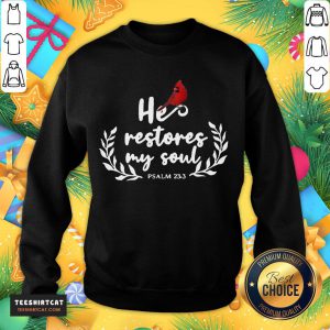 Perfect Bird He Restores My Soul Psalm 23 3 Sweatshirt- Design By Teeshirtcat.com