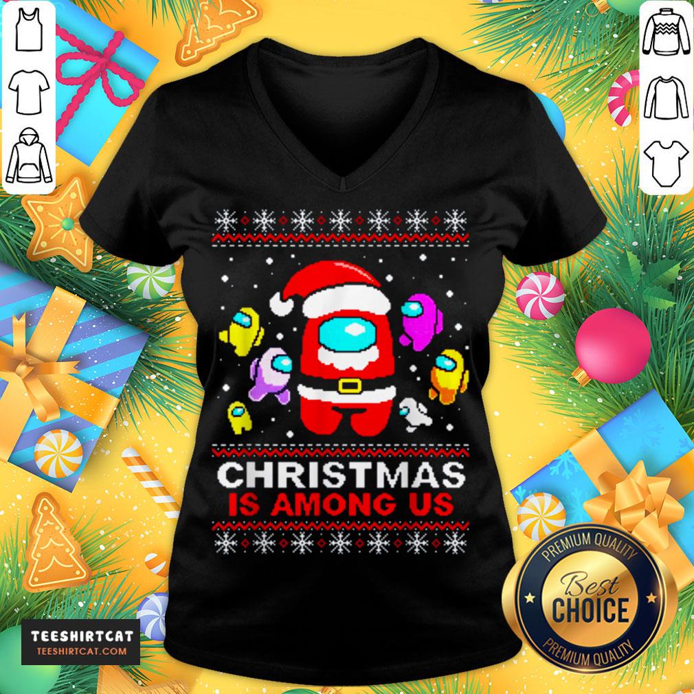 Perfect Imposter Ugly Christmas Is Among Us V Neck- Design By Teeshirtcat.com Perfect Imposter Ugly Christmas Is Among Us V Neck- Design By Teeshirtcat.com