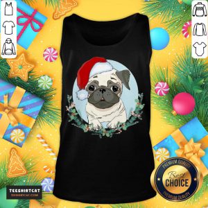 Perfect Pug Santa Merry Christmas Tank Top- Design By Teeshirtcat.com