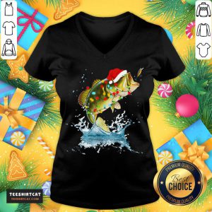 Premium Bass Fishing Santa Hat Christmas Pajama Fishermen Fish Fishing Lover T-V Neck- Design By Teeshirtcat.com