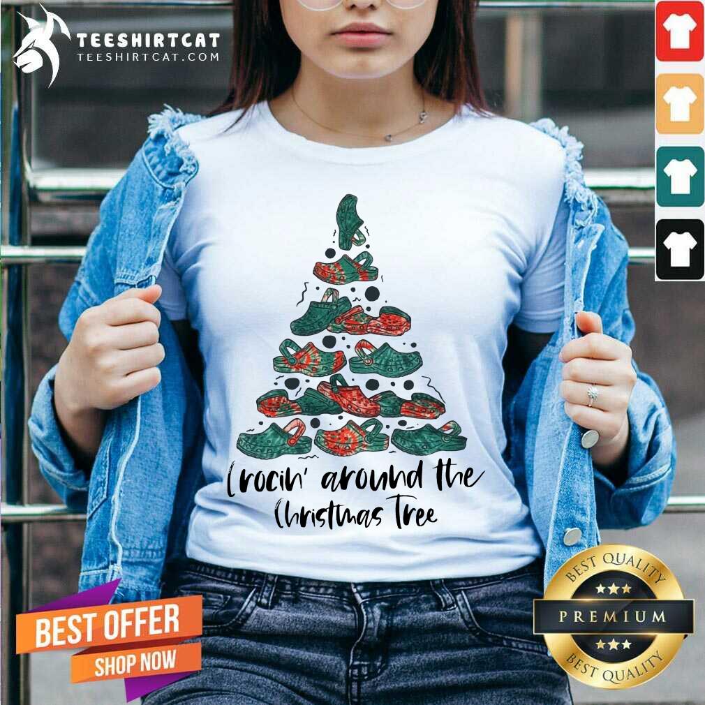Crocin' Around The Christmas Tree V Neck- Design By Teeshirtcat.com Crocin' Around The Christmas Tree V Neck- Design By Teeshirtcat.com